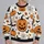 Pumpkin Bat Spiderweb Autumn Halloween Motifs For Festive October Outings All-over Print Knitted Sweater - 2