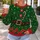 Elf Belt and Candy Cane Holiday Look for Christmas Parties and Seasonal Celebrations All-over Print Knitted Sweater - 5