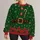 Elf Belt and Candy Cane Holiday Look for Christmas Parties and Seasonal Celebrations All-over Print Knitted Sweater - 1