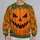 Carved Pumpkin Jack O Lantern Face for Halloween Parties and Autumn Fall Festivities All-over Print Knitted Sweater - 2