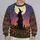 Moonlit Witch and Cat for Halloween Night Celebrations and Cozy Autumn Evening Wear All-over Print Knitted Sweater - 2