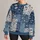 Blue Denim Patchwork Florals for Relaxed Spring and Autumn Everyday Style for Women All-over Print Knitted Sweater - 1