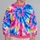 Electric Blue And Pink Tie Dye Burst For Festivals, Weekends, And Everyday Wear All-over Print Knitted Sweater - 2