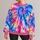 Electric Blue And Pink Tie Dye Burst For Festivals, Weekends, And Everyday Wear All-over Print Knitted Sweater - 1