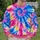Electric Blue And Pink Tie Dye Burst For Festivals, Weekends, And Everyday Wear All-over Print Knitted Sweater - 6