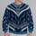 Blue Feather Tribal Ornament For Everyday Streetwear And Casual Weekend Style All-over Print Knitted Sweater - 2