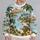 Tropical Lake, Palm Trees and Hibiscus for Relaxed Outdoor Getaways and Nature Lovers All-over Print Knitted Sweater - 2