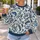 Blue And Ivory Floral Motifs For Relaxed Everyday Outfits And Garden Gatherings All-over Print Knitted Sweater - 5