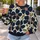 Oversized Navy Floral Botanical Motif For Relaxed Everyday Casual Style All-over Print Knitted Sweater - 5