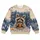 Raccoon Sipping Cocoa in a Snowy Forest for Cozy Winter Days and Relaxed Weekends All-over Print Knitted Sweater - 4
