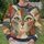 Geometric Cat Face with Bold Green Eyes for Creative Everyday Style All-over Print Knitted Sweater - 6