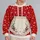 Red Holiday Apron Costume with Holly and Snowflakes for Christmas Parties and Gatherings All-over Print Knitted Sweater - 2