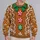 Gingerbread Cookie With Candy Buttons For Christmas Parties And Holiday Celebrations All-over Print Knitted Sweater - 2