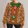 Gingerbread Cookie With Candy Buttons For Christmas Parties And Holiday Celebrations All-over Print Knitted Sweater - 1