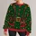 Green Elf Toymaker Costume Details for Christmas Parties and Holiday Celebrations All-over Print Knitted Sweater - 1