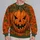 Halloween celebration Carved Pumpkin Face and Autumn Vines for Halloween Parties and Fall All-over Print Knitted Sweater - 2