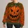 Halloween celebration Carved Pumpkin Face and Autumn Vines for Halloween Parties and Fall All-over Print Knitted Sweater - 1
