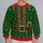 Green Elf Belt and Candy Cane Holiday Party Look for Festive Christmas Celebrations All-over Print Knitted Sweater - 2