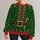 Green Elf Belt and Candy Cane Holiday Party Look for Festive Christmas Celebrations All-over Print Knitted Sweater - 1