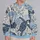 Blue Sea Turtle and Floral Patchwork for Spring Garden Strolls and Everyday Style All-over Print Knitted Sweater - 2