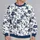 Navy Plum Blossom Motif for Spring Outings, Travel, and Everyday Wear for Women All-over Print Knitted Sweater - 2