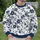 Navy Plum Blossom Motif for Spring Outings, Travel, and Everyday Wear for Women All-over Print Knitted Sweater - 6