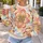 Pastel Tie-Dye Floral Blossoms for Springtime Garden-Inspired Casual Everyday Wear All-over Print Knitted Sweater - 5