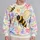 Pastel Bee And Heart Doodle Aesthetic For Sweet Springtime Casual Wear Lovers All-over Print Knitted Sweater - 2