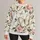 Ivory Butterflies and Blush Flowers for Spring Garden Style and Everyday Wear All-over Print Knitted Sweater - 1