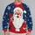 Santa Claus and Snowflakes for Christmas Parties and Cozy Holiday Family Celebrations All-over Print Knitted Sweater - 2
