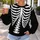 Monochrome Skeleton Bones for Halloween Parties and Alternative Streetwear Enthusiasts All-over Print Knitted Sweater - 5