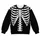Monochrome Skeleton Bones for Halloween Parties and Alternative Streetwear Enthusiasts All-over Print Knitted Sweater - 4