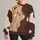 Winking Tan Bear Character for Cozy Campus Days and Casual Everyday Outings All-over Print Knitted Sweater - 1