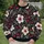Cream Hibiscus and Charcoal Foliage for Bold Everyday Commuter Style for Modern Men All-over Print Knitted Sweater - 6