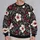 Cream Hibiscus and Charcoal Foliage for Bold Everyday Commuter Style for Modern Men All-over Print Knitted Sweater - 2