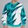 Turquoise Teal Leaf Shards for Summer Casual Style and Weekend Wear All-over Print Knitted Sweater - 2