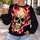 Flaming Skull with Hot Pink Flames for Bold Western Streetwear and Autumn Outings All-over Print Knitted Sweater - 5