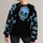 Blue Cartoon Skull Streetwear for Alternative Autumn Outfits and Everyday Dark Style All-over Print Knitted Sweater - 1