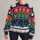 Santa Faces, Reindeer and Fir Trees for Men's Christmas Holiday Parties All-over Print Knitted Sweater - 1