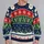 Santa Faces, Reindeer and Fir Trees for Men's Christmas Holiday Parties All-over Print Knitted Sweater - 2