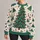 Hand-Drawn Christmas Tree and Star Motifs for Festive Holiday Gatherings and Cozy Days All-over Print Knitted Sweater - 1