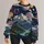 Ringed Planets Over Alpine Peaks For Stargazing And Nature Lovers All-over Print Knitted Sweater - 1