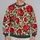 Crimson Rose And Olive Leaf Blooms For Romantic Countryside Everyday Wear All-over Print Knitted Sweater - 2
