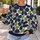 Navy Floral and Olive Leaf Motif for Everyday Vintage Style and Spring Outings All-over Print Knitted Sweater - 5