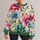Watercolor Fuchsia Blue and Teal Flowers for Spring Garden Days and Getaways All-over Print Knitted Sweater - 1