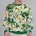 Green And Yellow Watercolor Florals For Fresh Spring Garden Days And Everyday Style All-over Print Knitted Sweater - 2