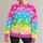 Rainbow Tie Dye Polka Dots for Colorful Spring Outings and Everyday Casual Wardrobes All-over Print Knitted Sweater - 1