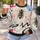 Golden Bee and Abstract Heart Motifs for Casual Streetwear and Springtime Outings All-over Print Knitted Sweater - 5