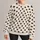 Classic Dark Brown Polka Dots on Warm Ivory for Chic Everyday Wear and Brunch Outings All-over Print Knitted Sweater - 1
