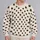 Classic Dark Brown Polka Dots on Warm Ivory for Chic Everyday Wear and Brunch Outings All-over Print Knitted Sweater - 2